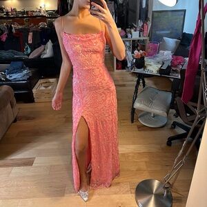 Windsor Pink Sequin Prom Dress